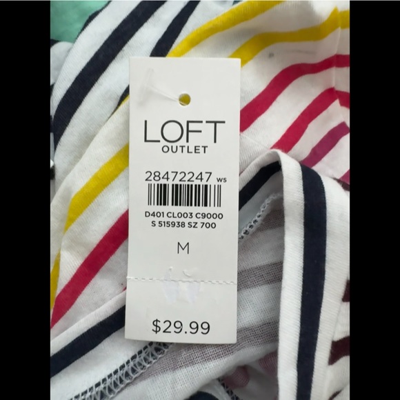 NWT Loft Factory Striped Tee - Picture 3 of 3